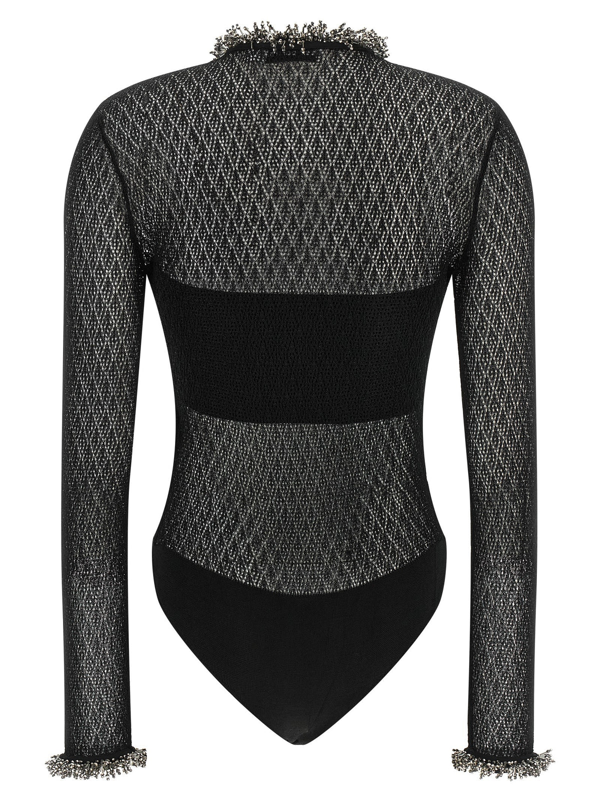 Openwork knitted bodysuit