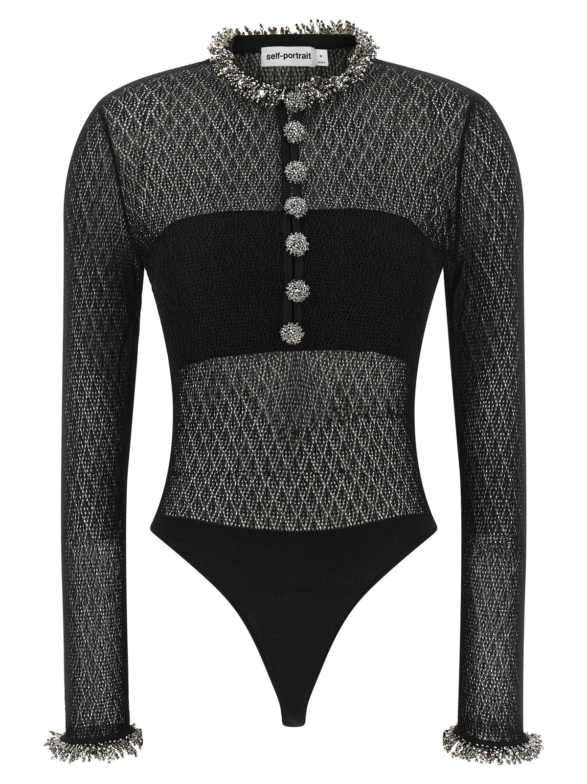 Openwork knitted bodysuit