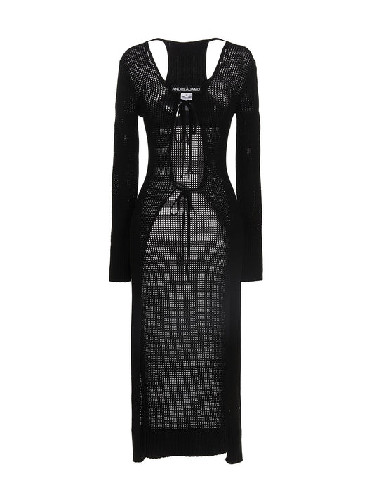 Openwork long cardigan
