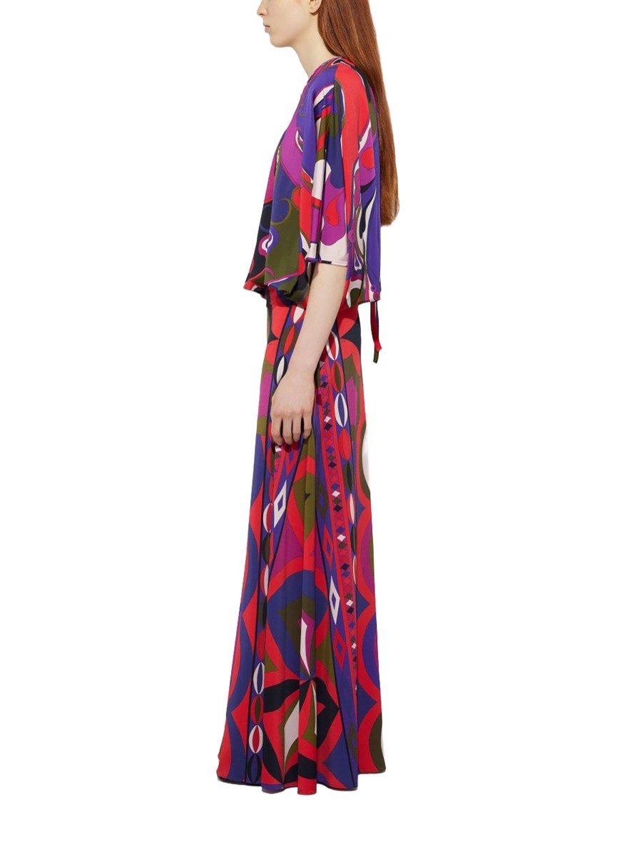 ORCHID PRINT CAPE BLOUSE