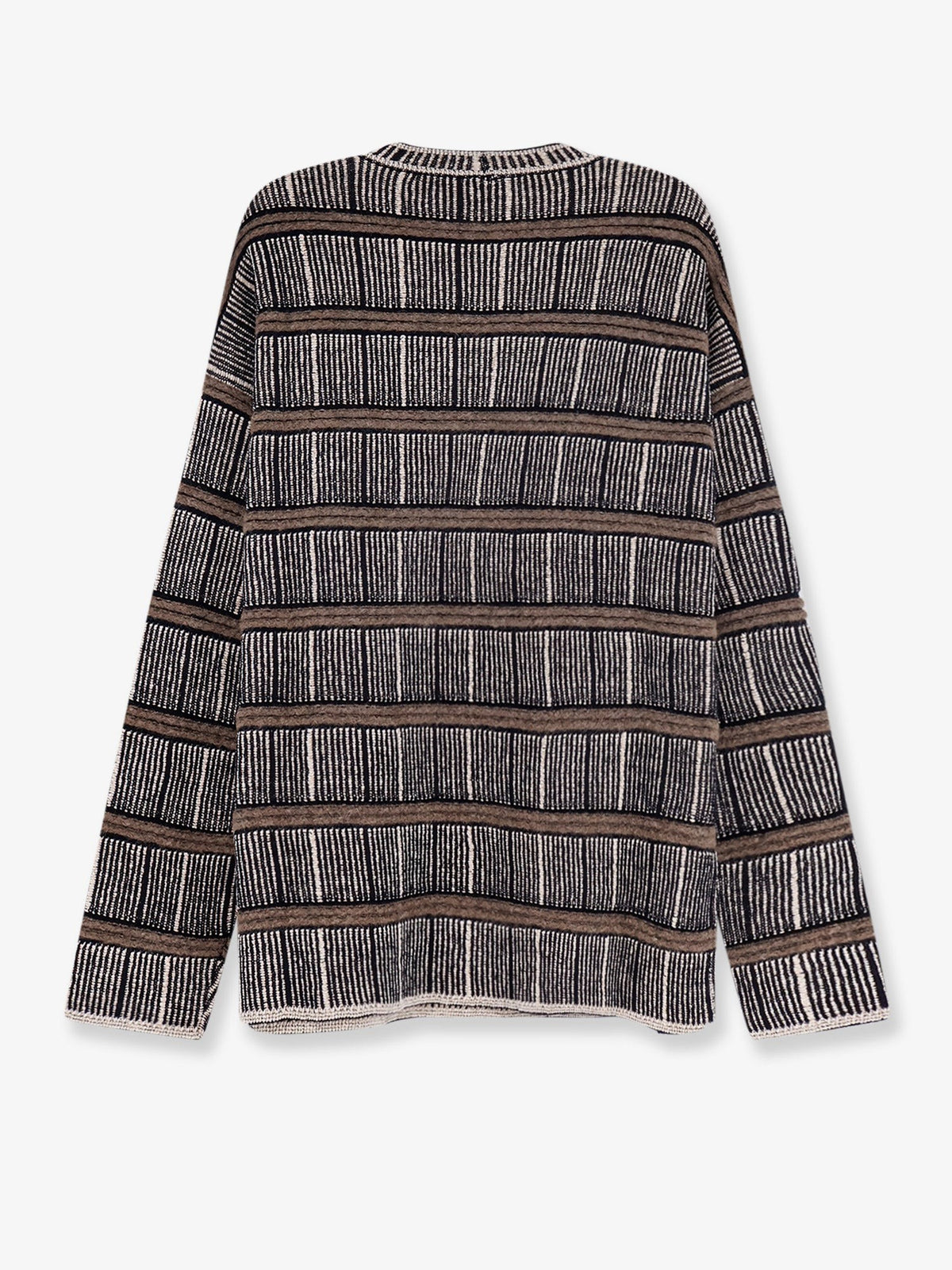 Over striped virgin wool and silk sweater