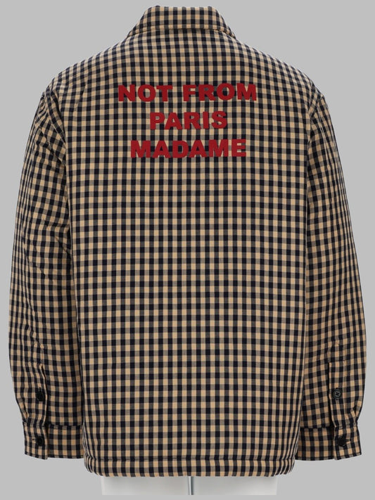 OVERSHIRT "SLOGAN" IN COTONE CHECK