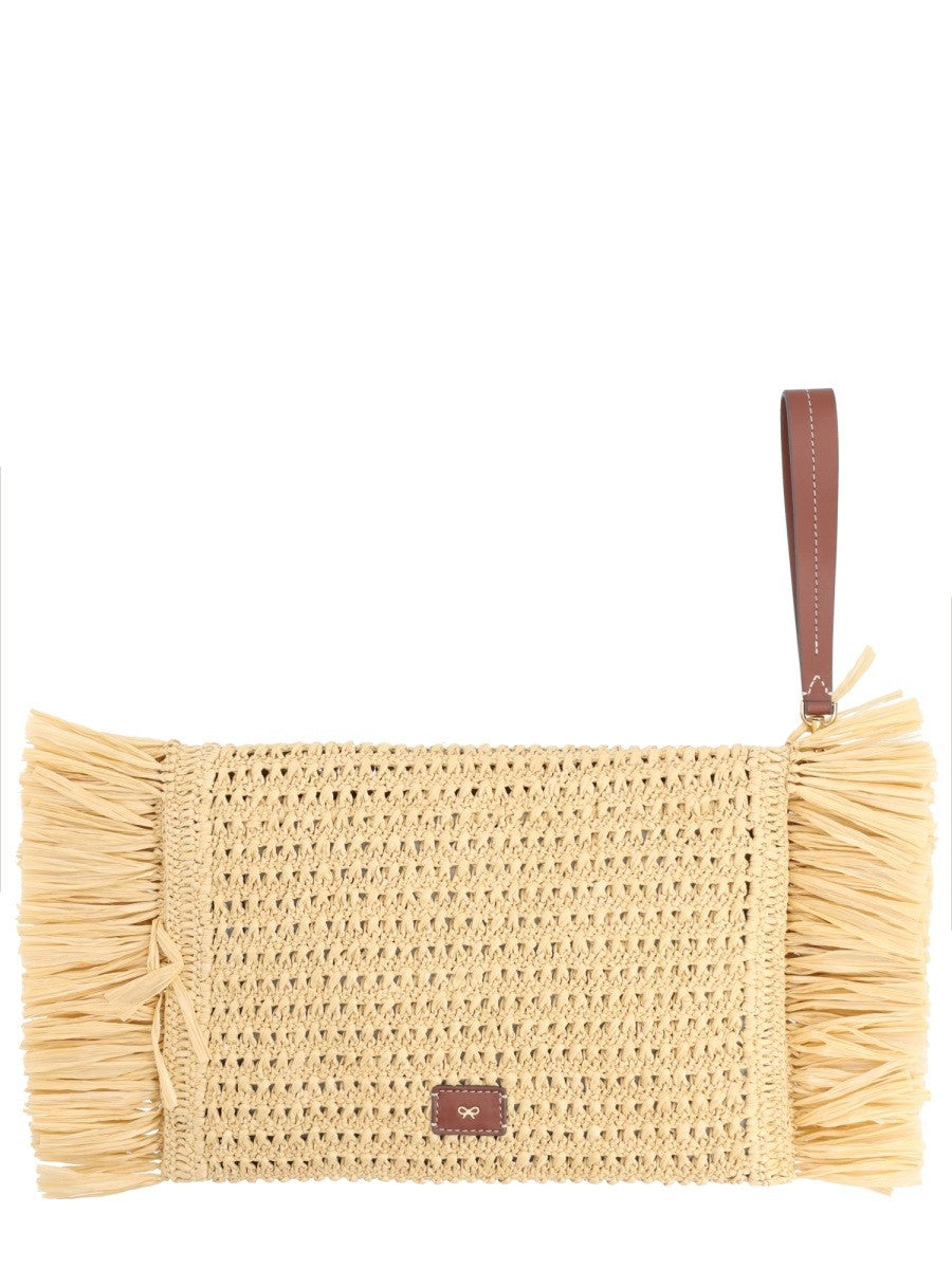 OVERSIZE RAFFIA CLUTCH BAG