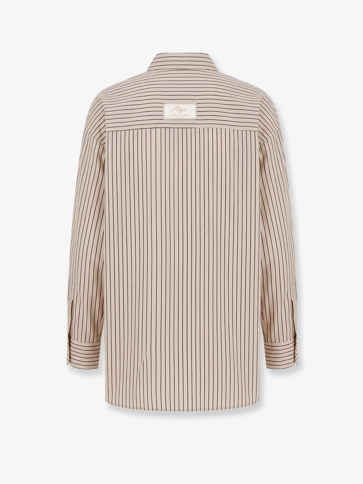 Oversize striped lyocell and silk shirt
