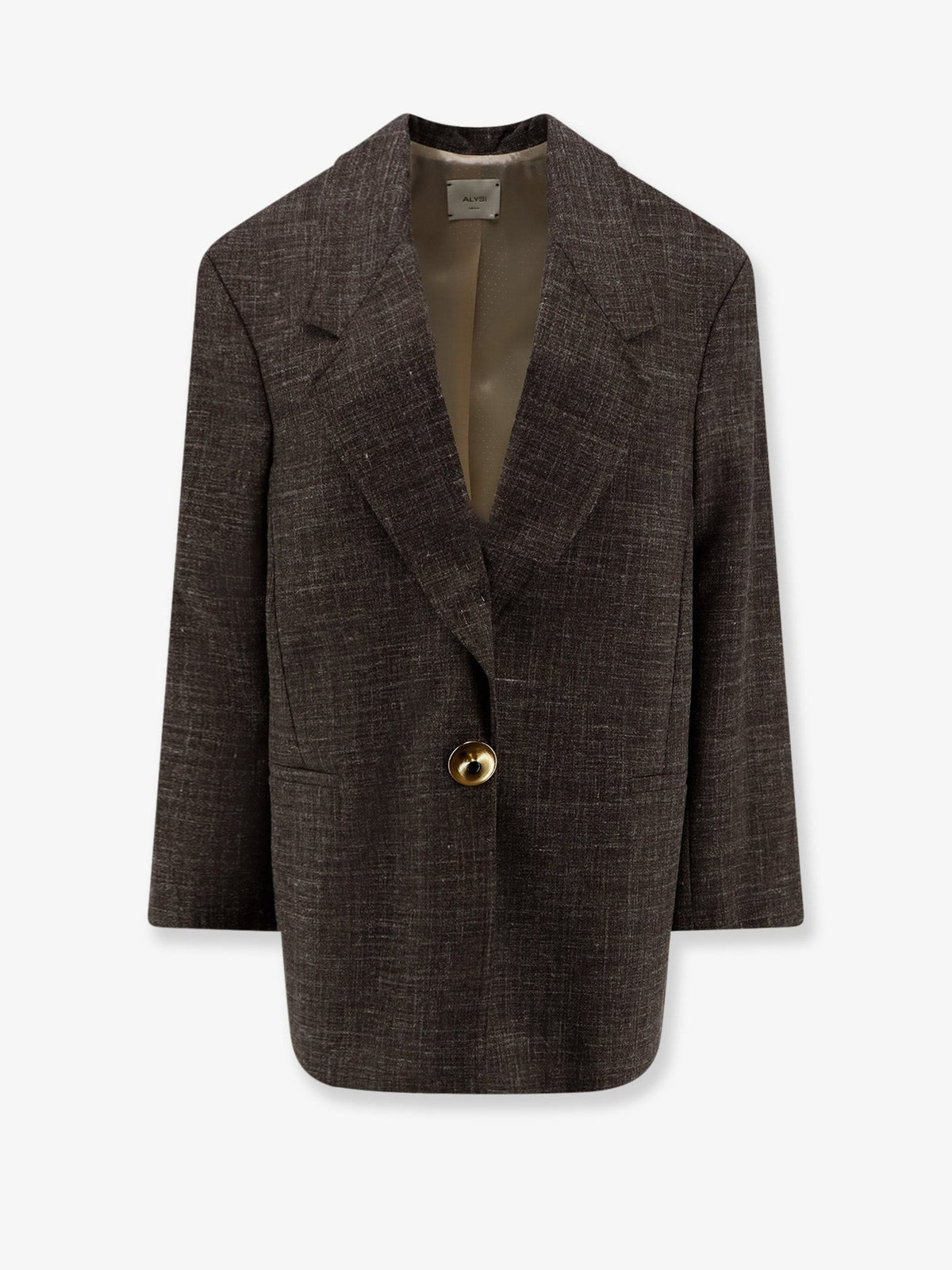 Oversize wool and linen blend blazer