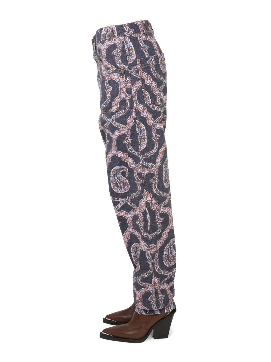 PAISLEY DENIM PANTS