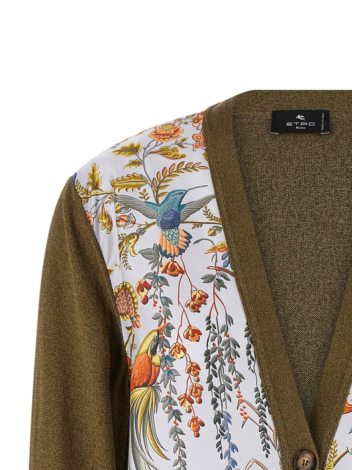 Paisley silk insert cardigan