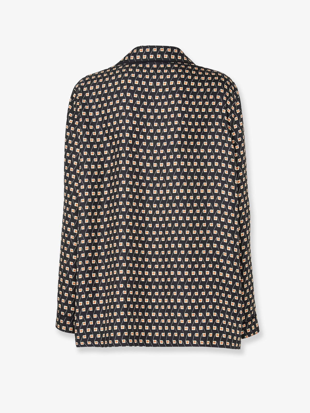 Pajamas printed silk shirt