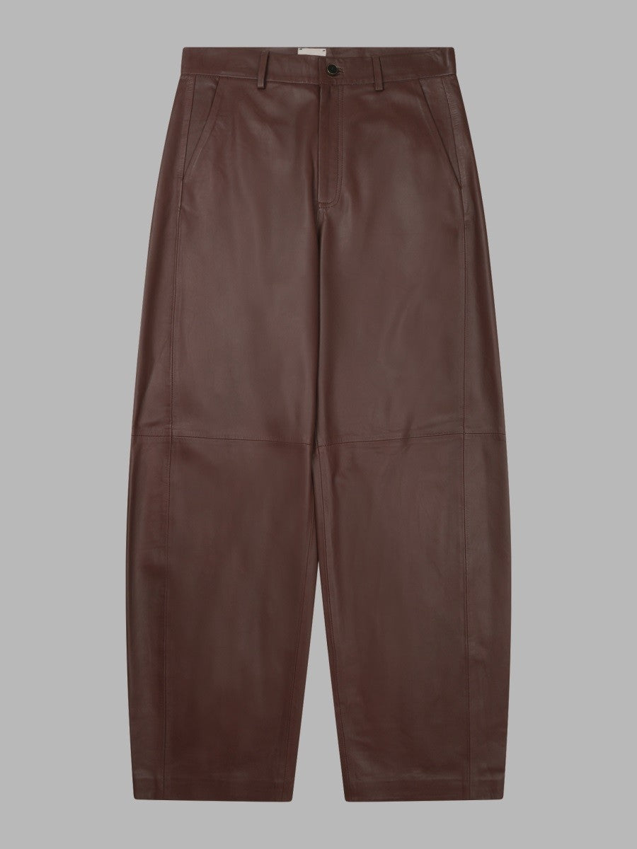 Pantalone Barrel In Pelle