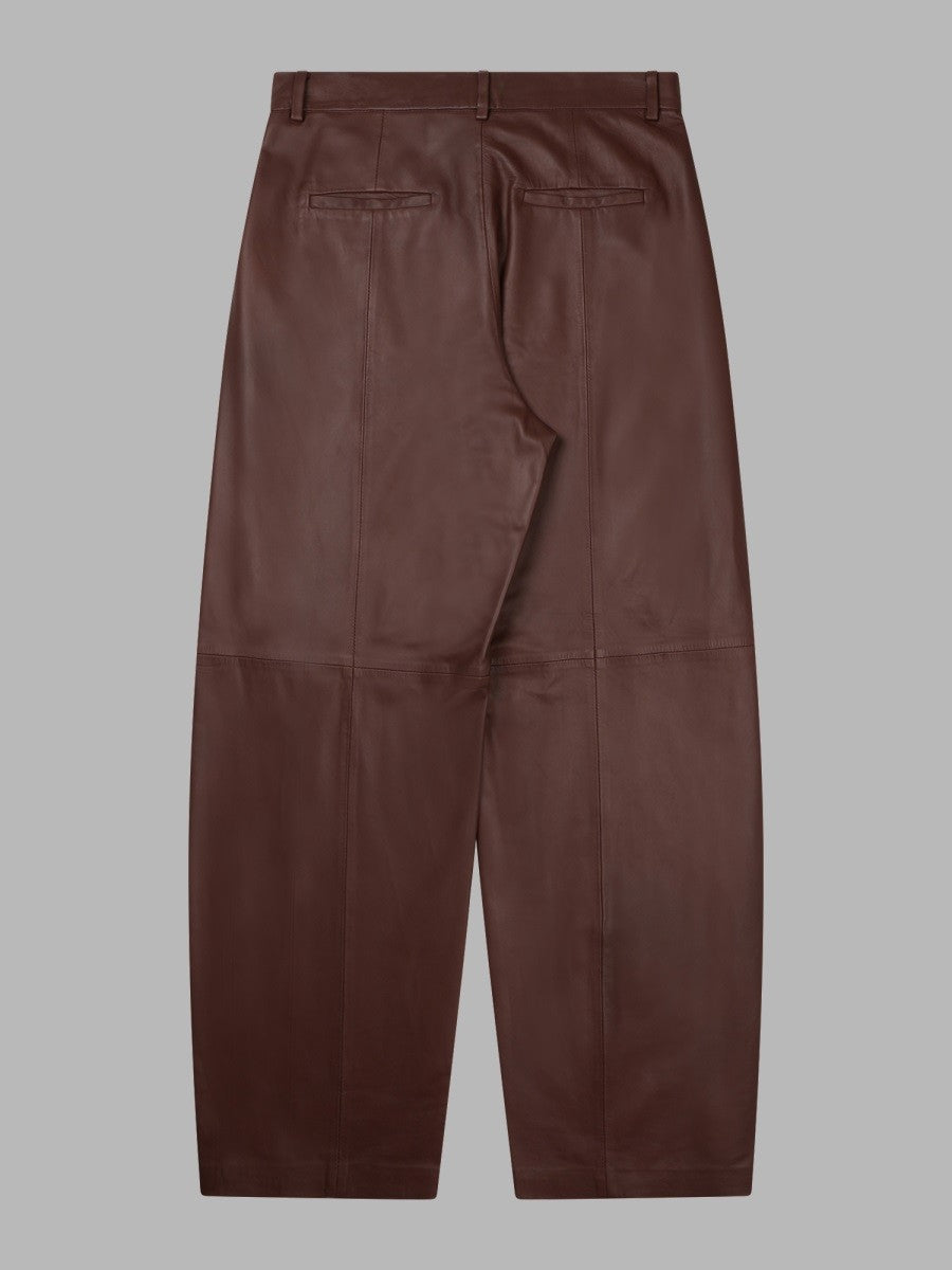 Pantalone Barrel In Pelle