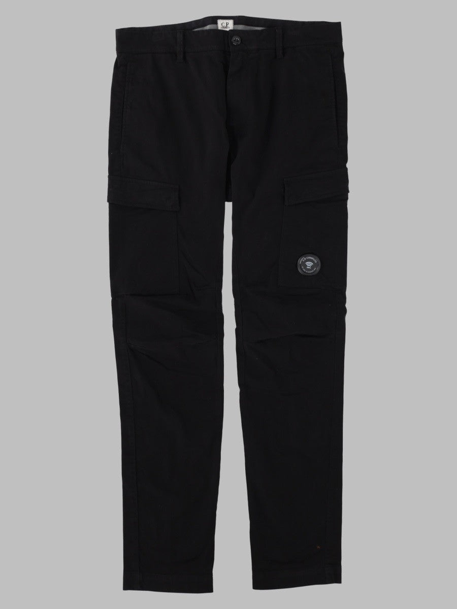 Pantalone Cargo in Raso di Cotone Stretch