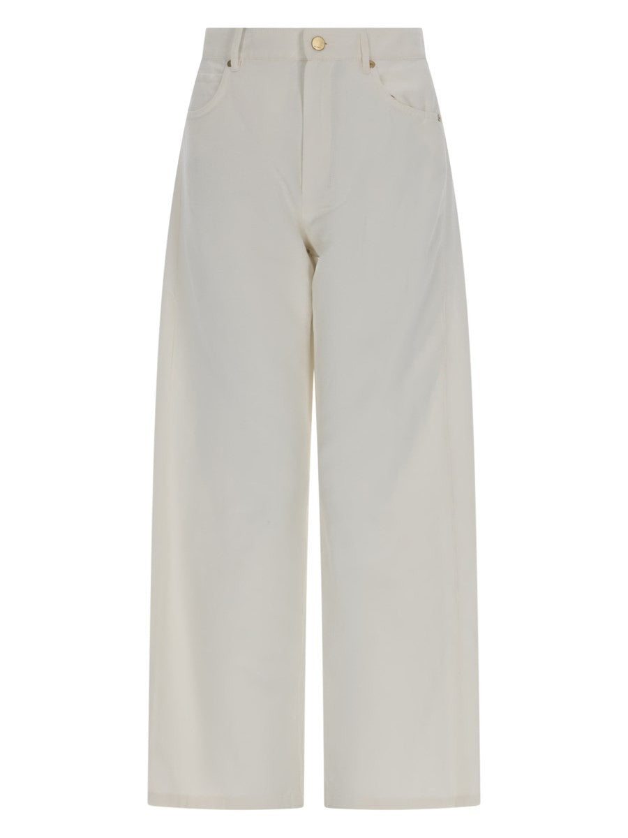 PANTALONE CINQUE TASCHE IN COTONE E LINO