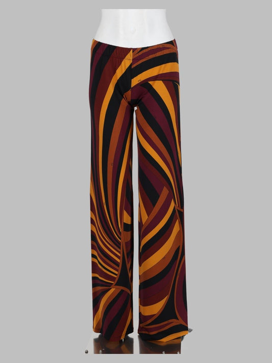 Pantalone in Jersey Satinato in Stampa Iride