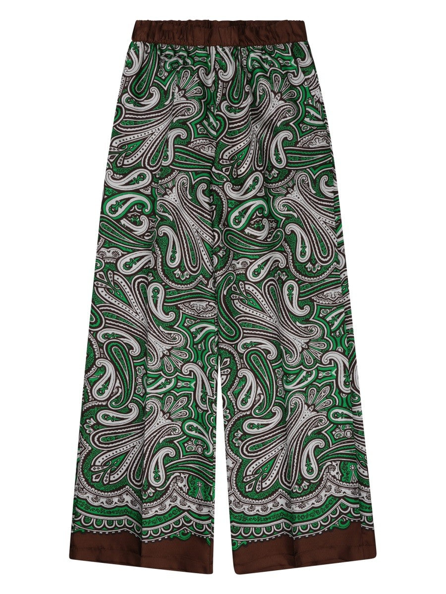 PANTALONE IN SETA CON STAMPA PAISLEY