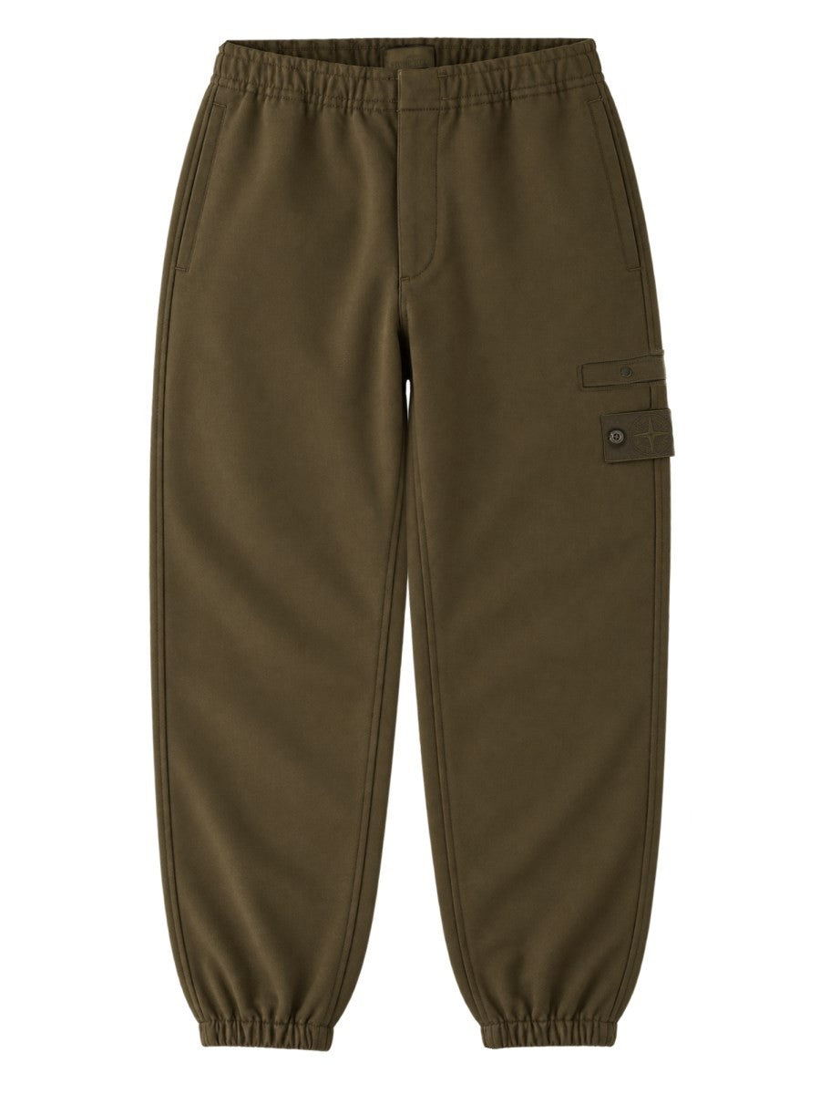 Pantalone Jogger In Flanella Di Lana Cardata