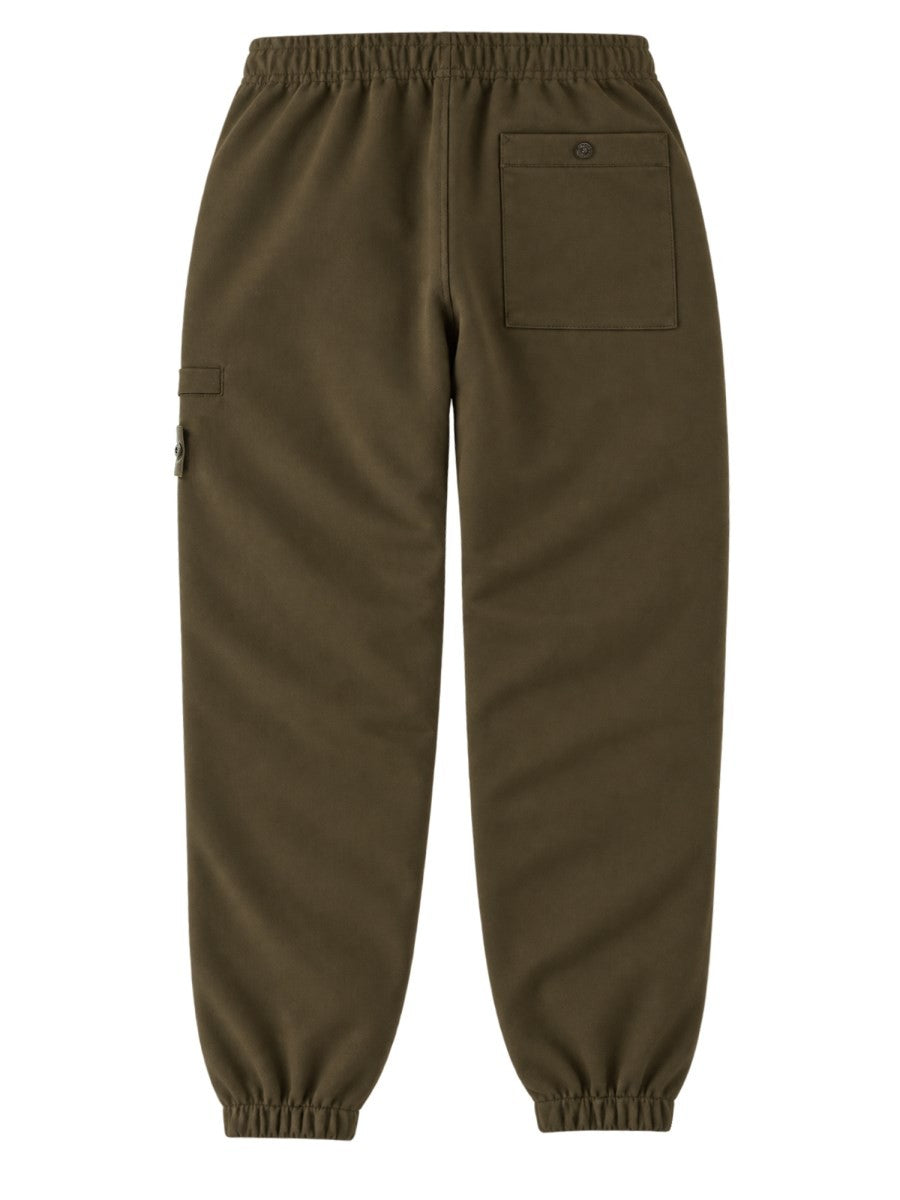 Pantalone Jogger In Flanella Di Lana Cardata