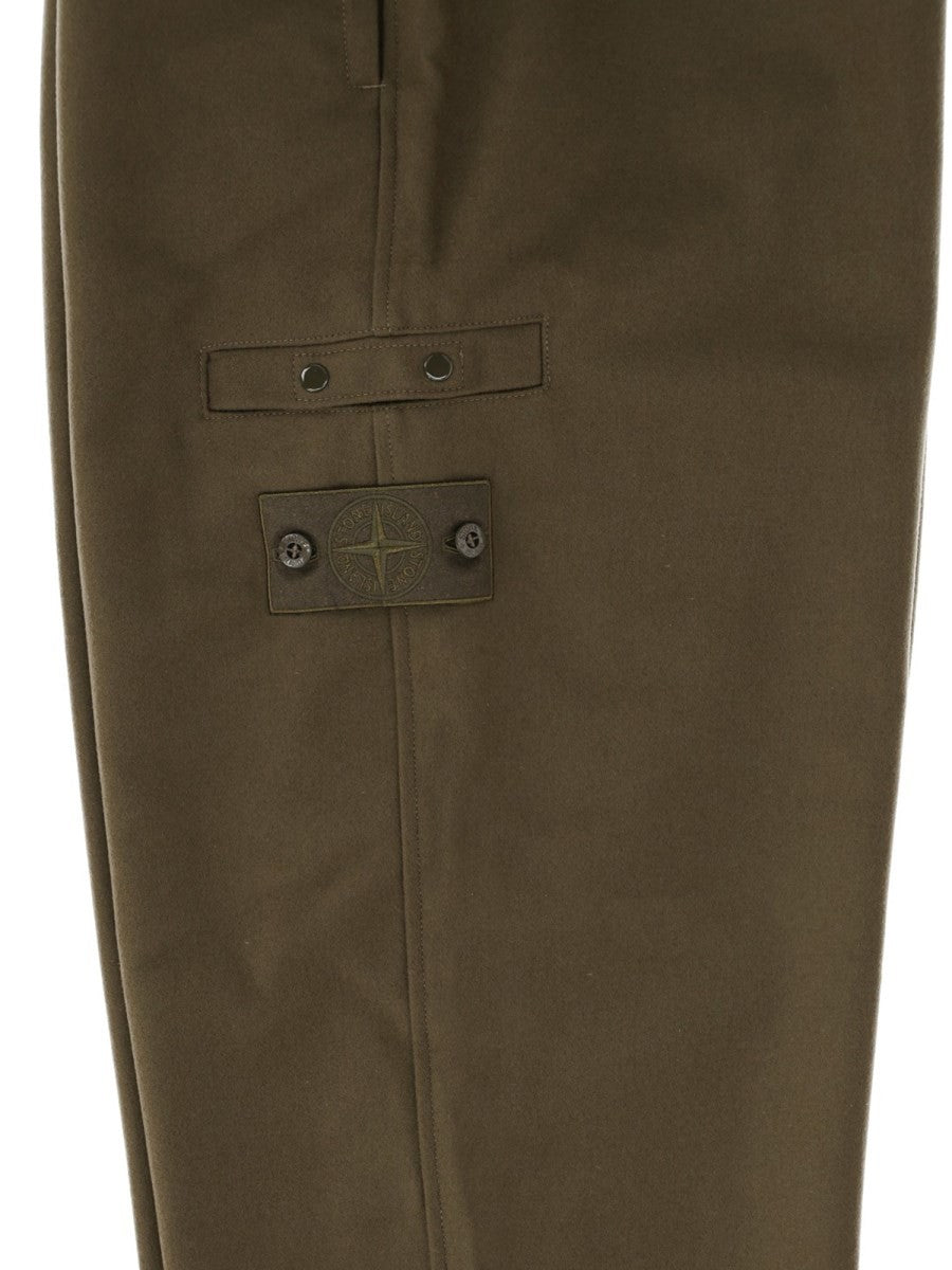 Pantalone Jogger In Flanella Di Lana Cardata