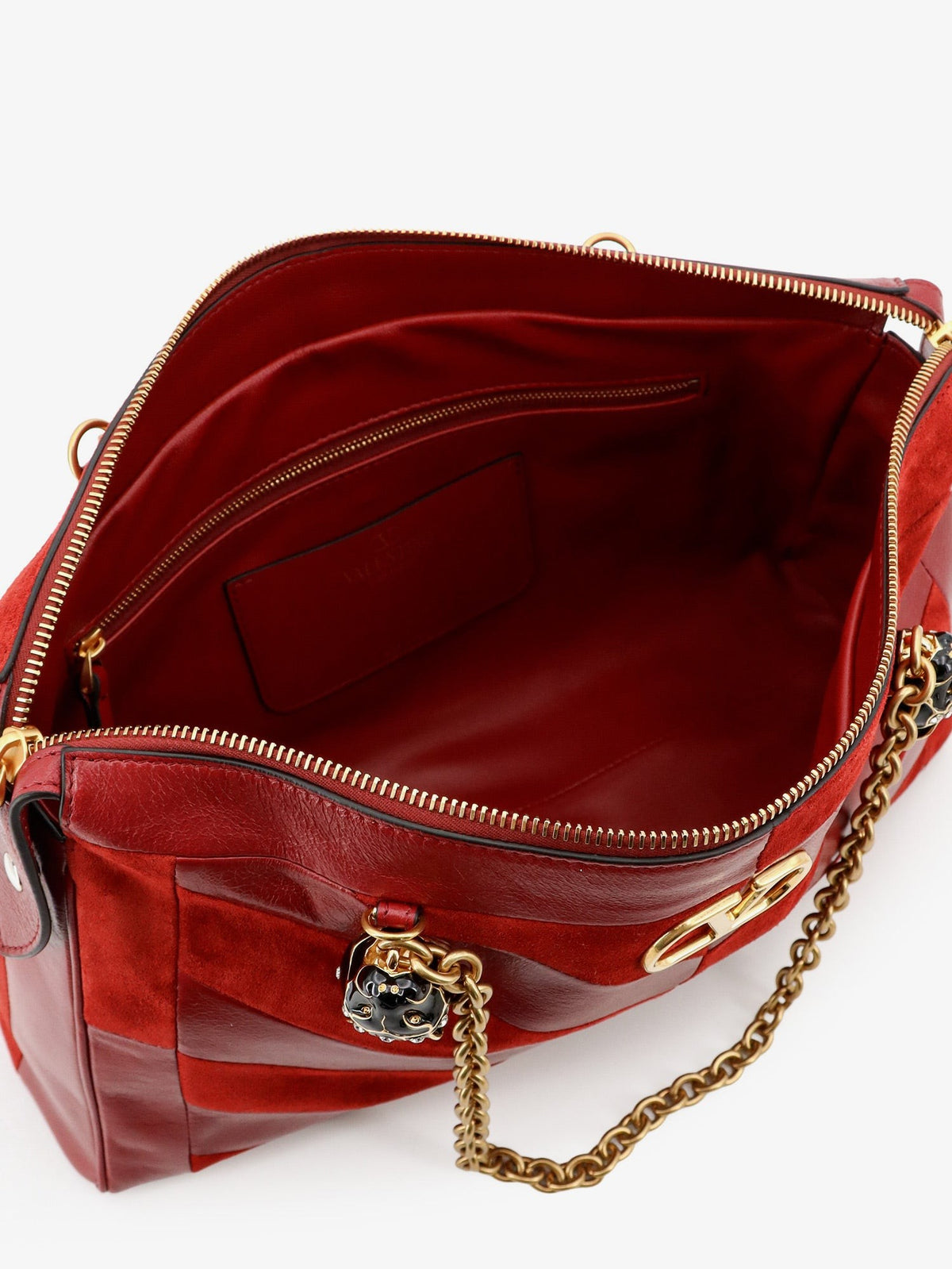 Panthea suede and leather crossbody bag