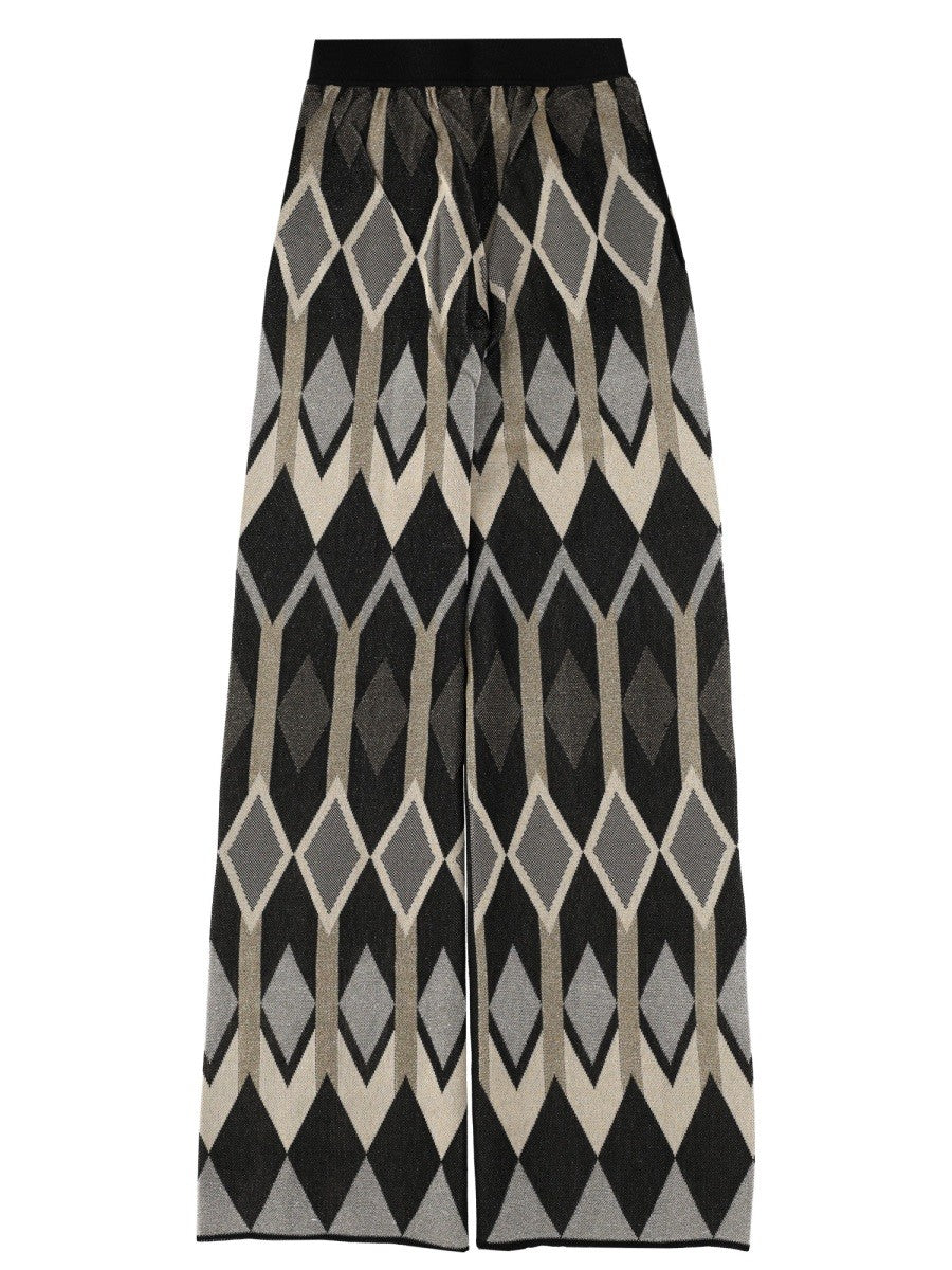 PANTS WITH GEOMETRIC LAMÉ JACQUARD DESIGN