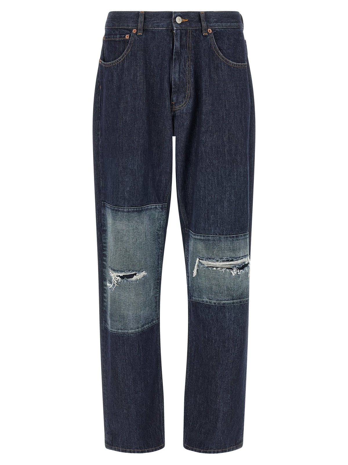 Patchwork insert jeans