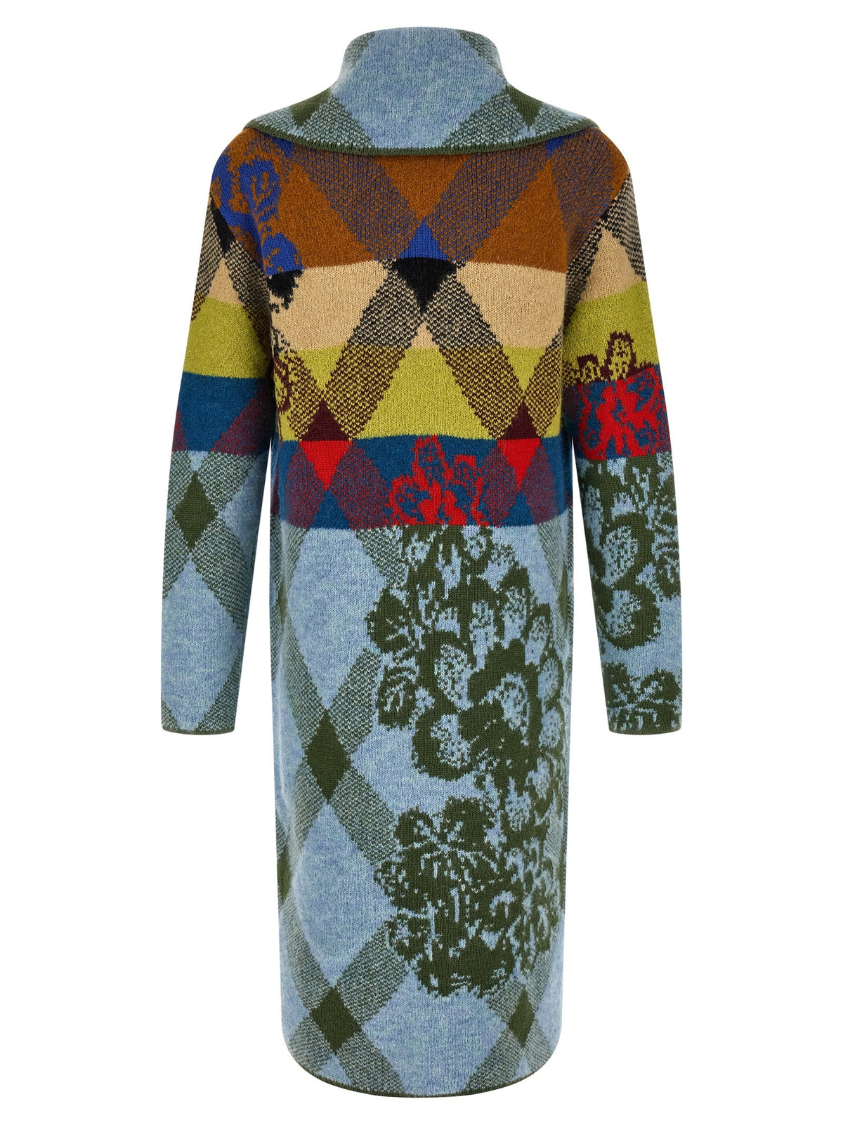 Patchwork intarsia cardigan