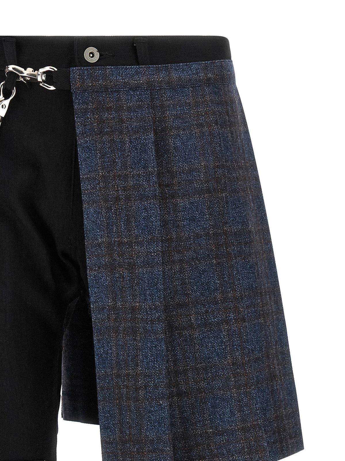 Patchwork jeans with kilt