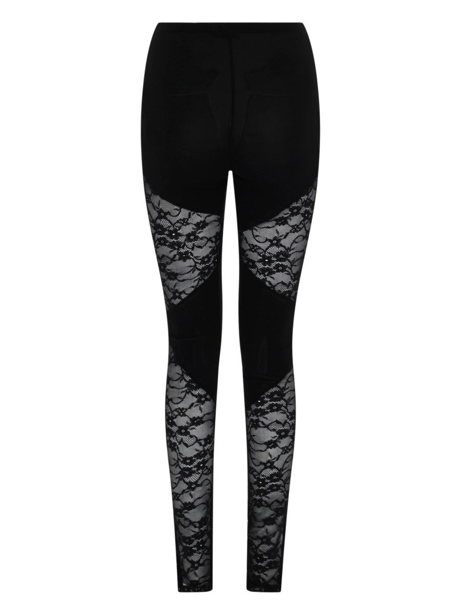 PATCHWORK LEGGINGS WITH LACE INSERTS