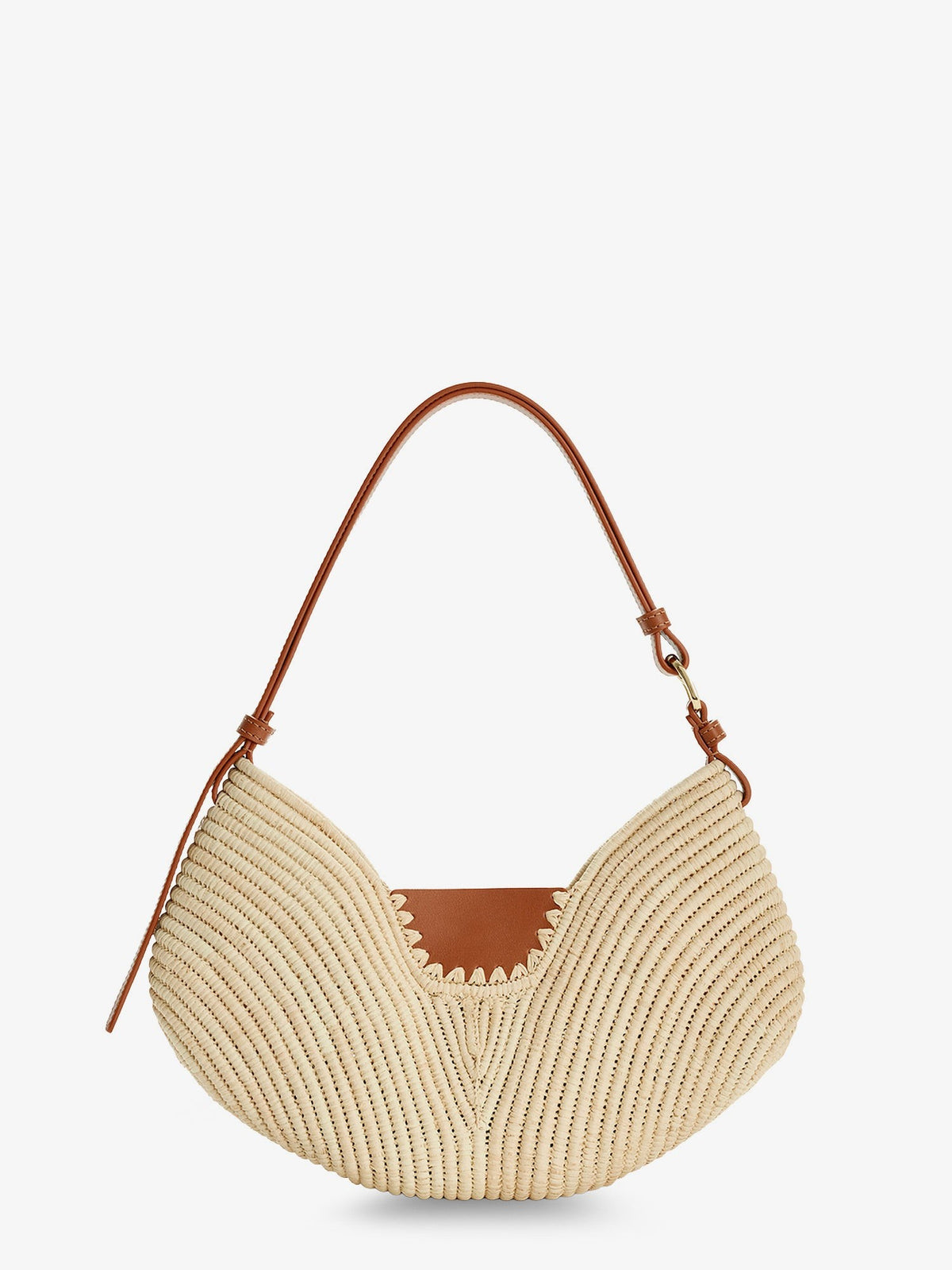 Paula's Ibiza-Swing leather and raffia shoulder bag