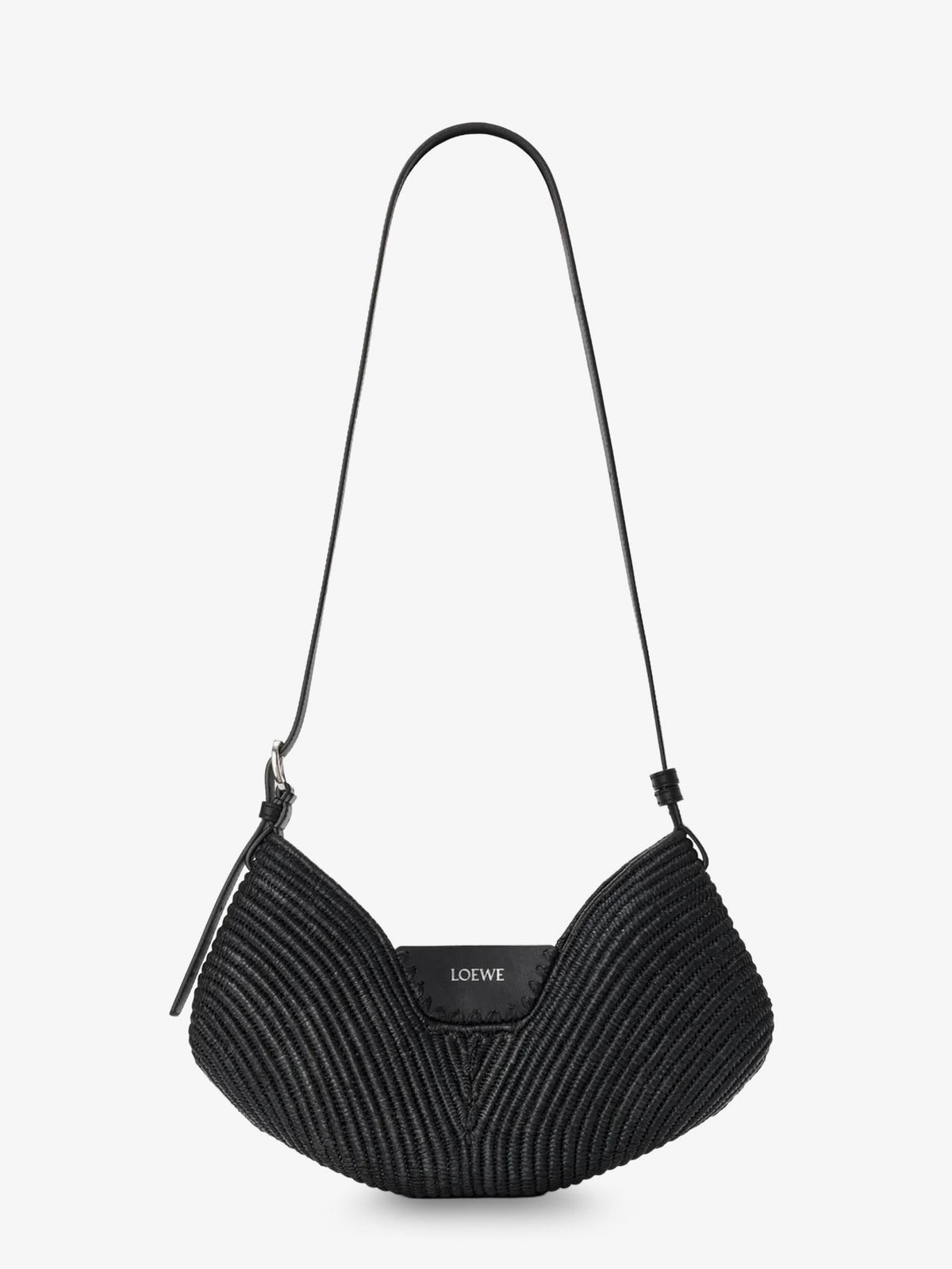 Paula's Ibiza-Swing raffia and leather shoulder bag