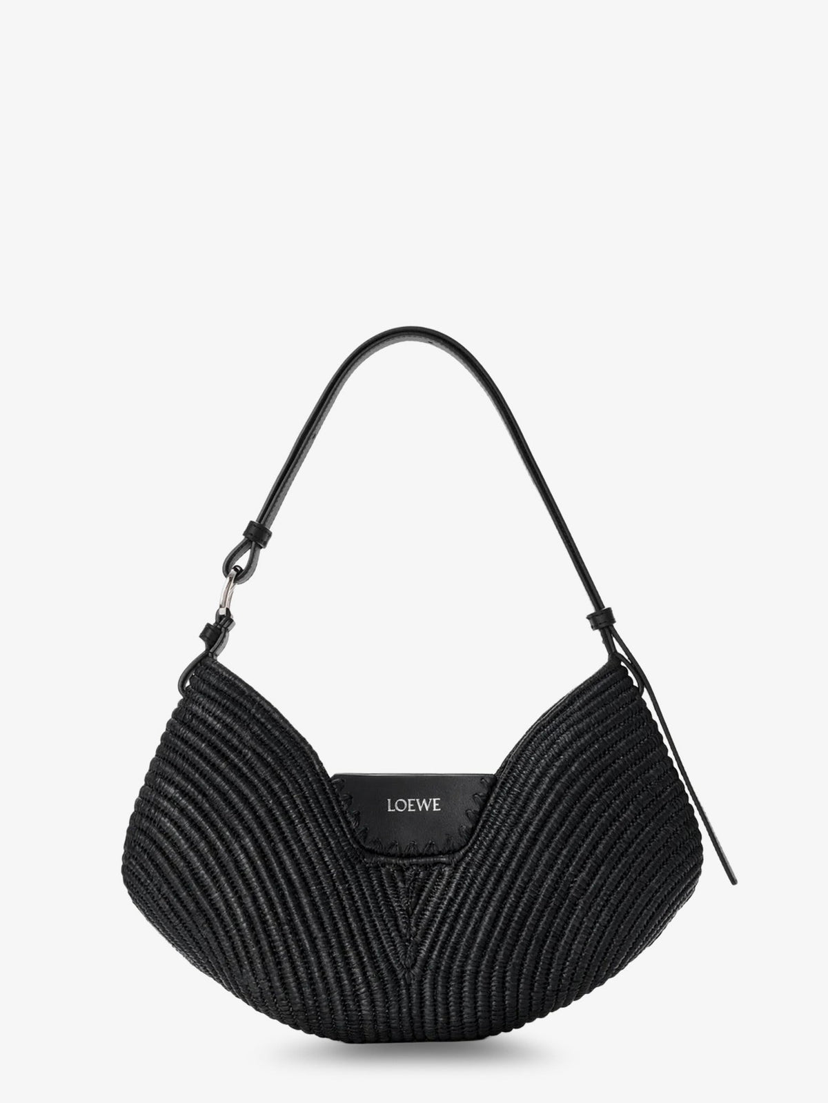 Paula's Ibiza-Swing raffia and leather shoulder bag