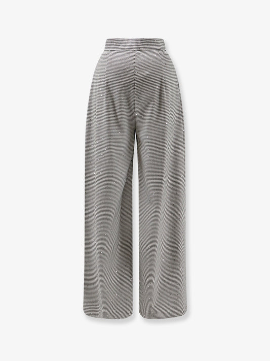 Pied-de-poule trousers with sequins