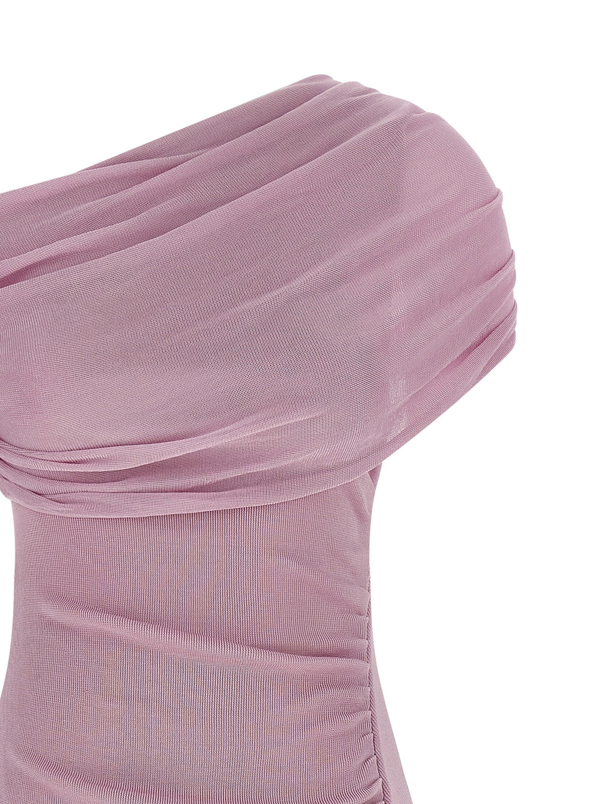 'Pink Cotton Draped Knit Midi' dress
