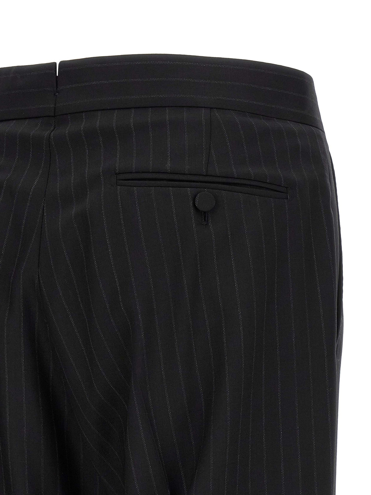 Pinstriped double-breasted dress