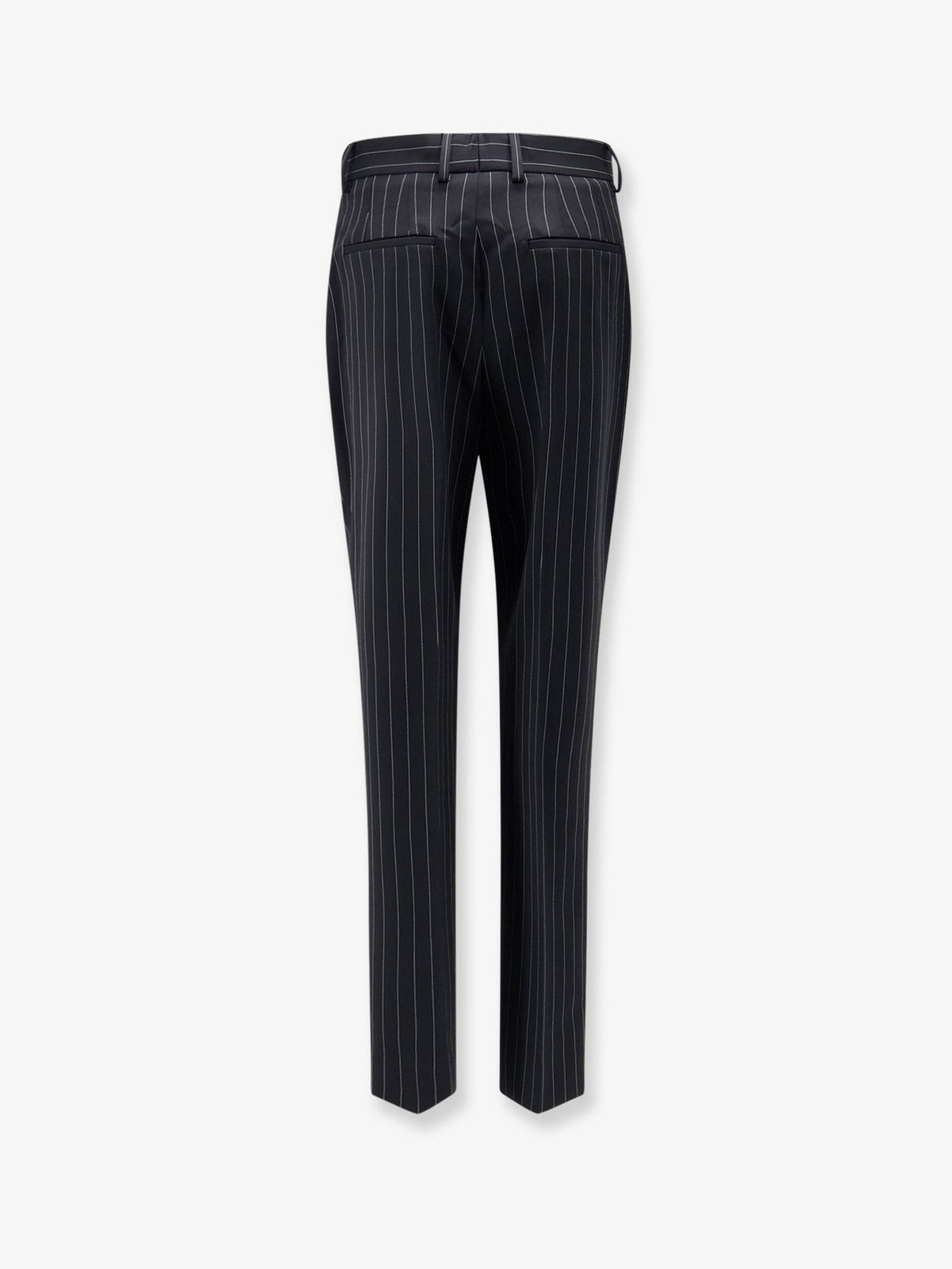 Pinstriped stretch wool trousers