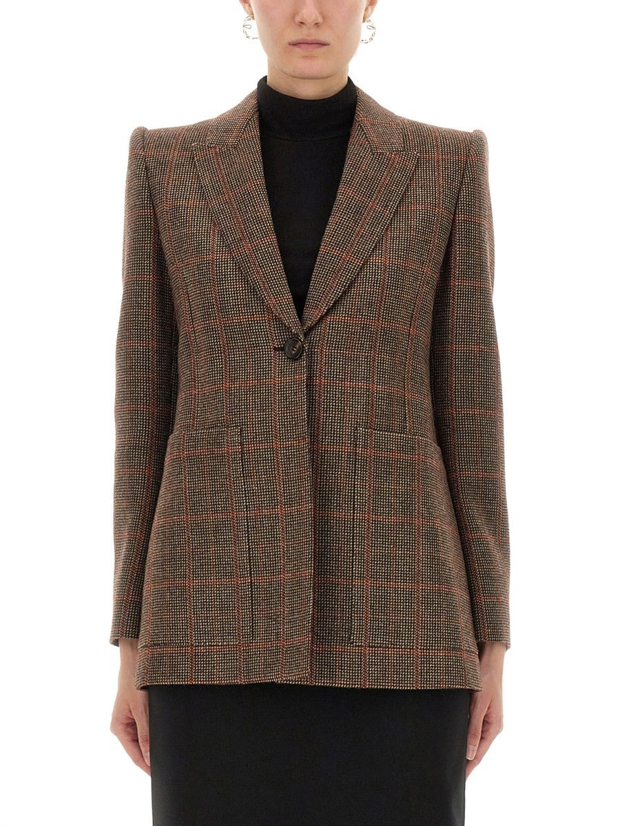 PLAID WOOL TAILORED JACKET