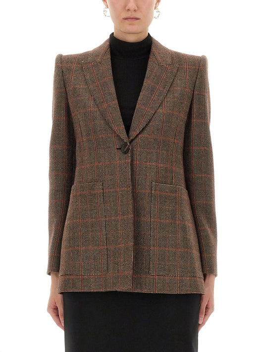PLAID WOOL TAILORED JACKET