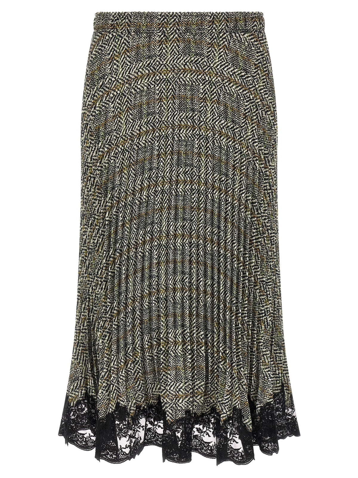 Pleated skirt with lace