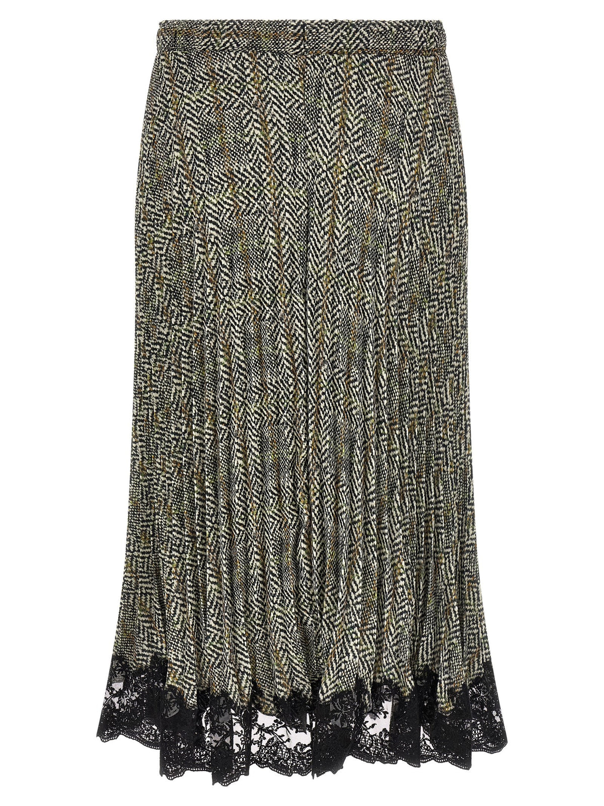 Pleated skirt with lace