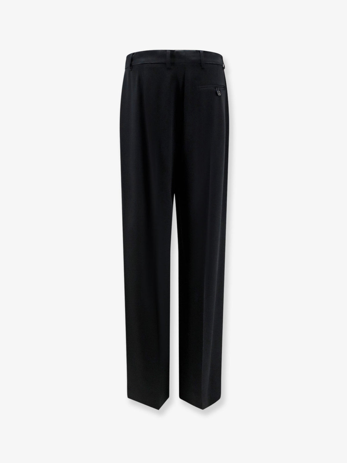 Pleated Straight Satin Trousers