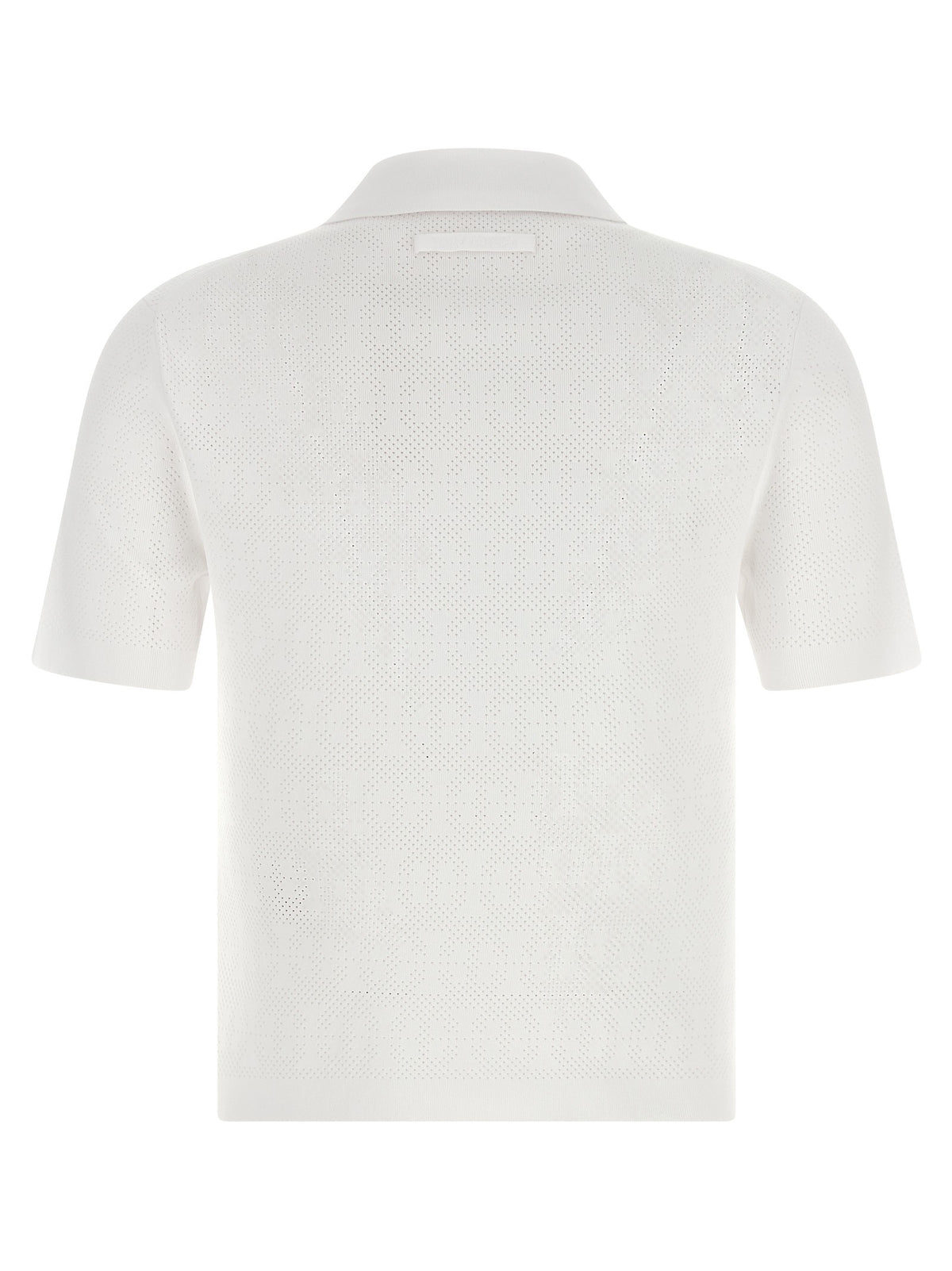 Pointelle viscose polo shirt