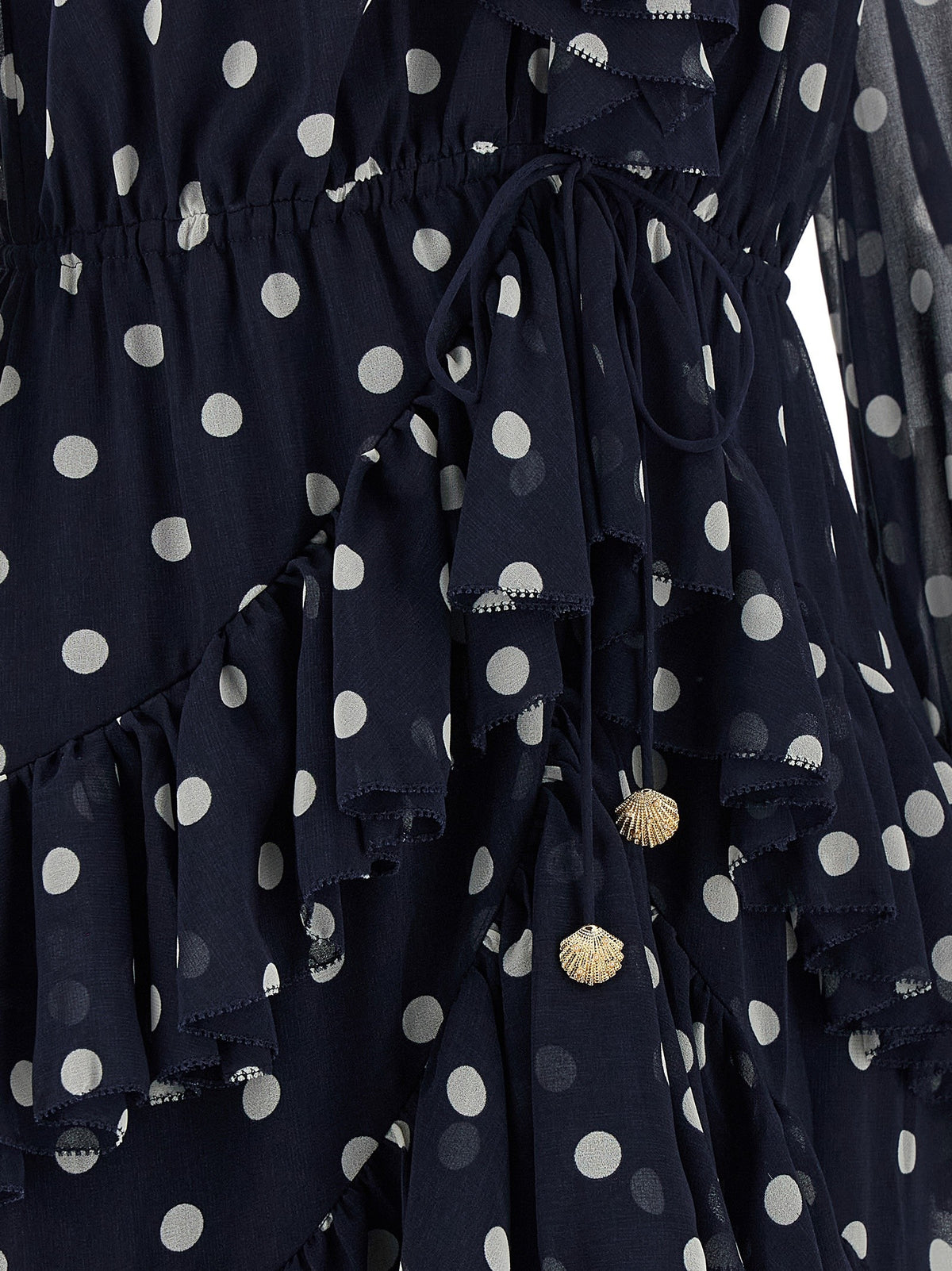 'Polka Dot Georgette Ruffle Maxi' dress