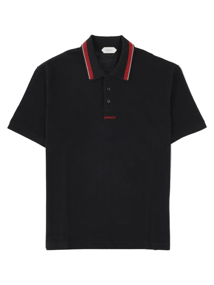 Polo Con Logo E Ricamo "Greca"