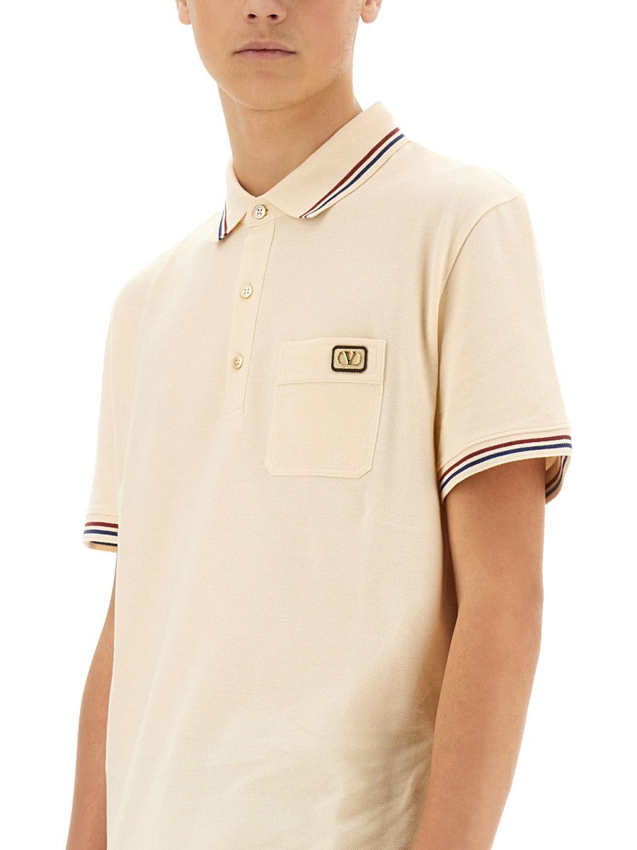 POLO SHIRT WITH VLOGO PATCH
