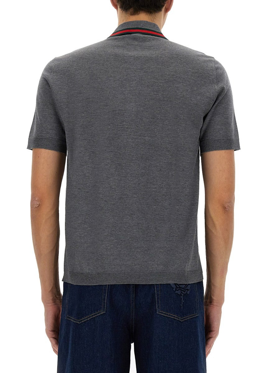 POLO SHIRT WITH WEB PATTERN