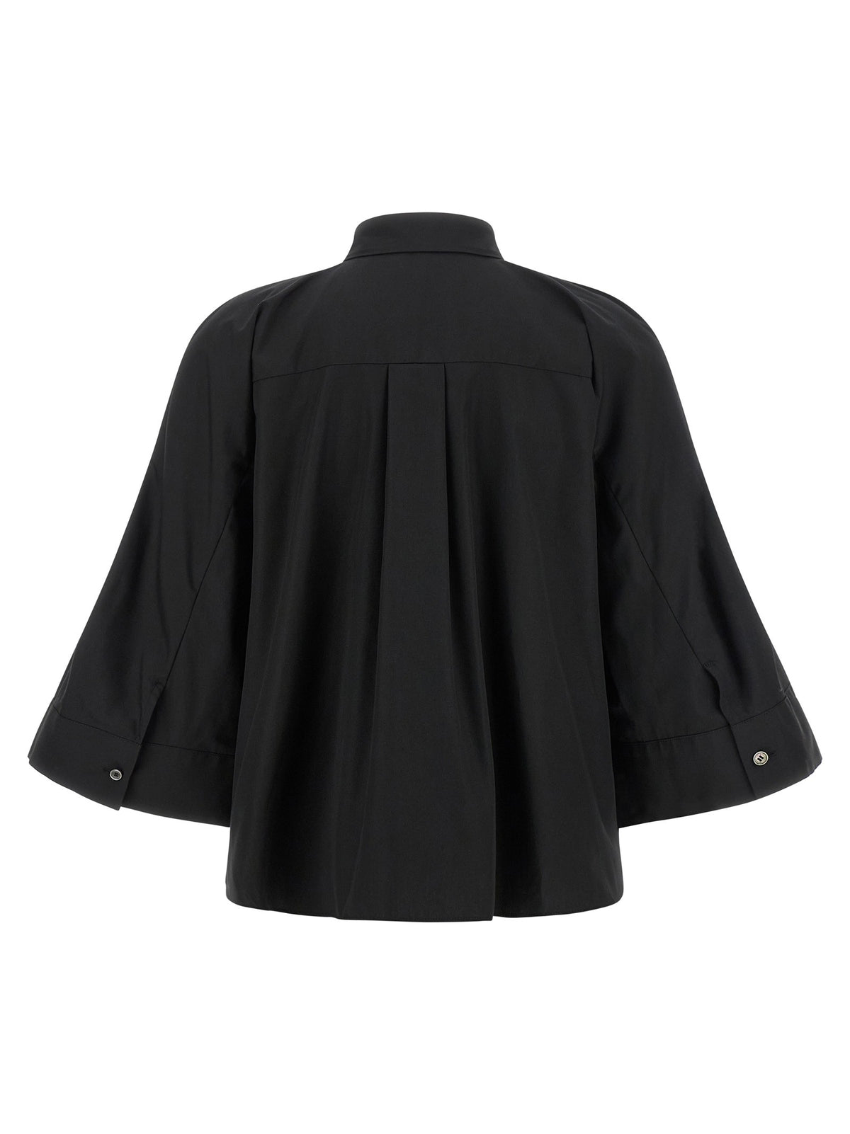 Poplin shirt with wide sleeves