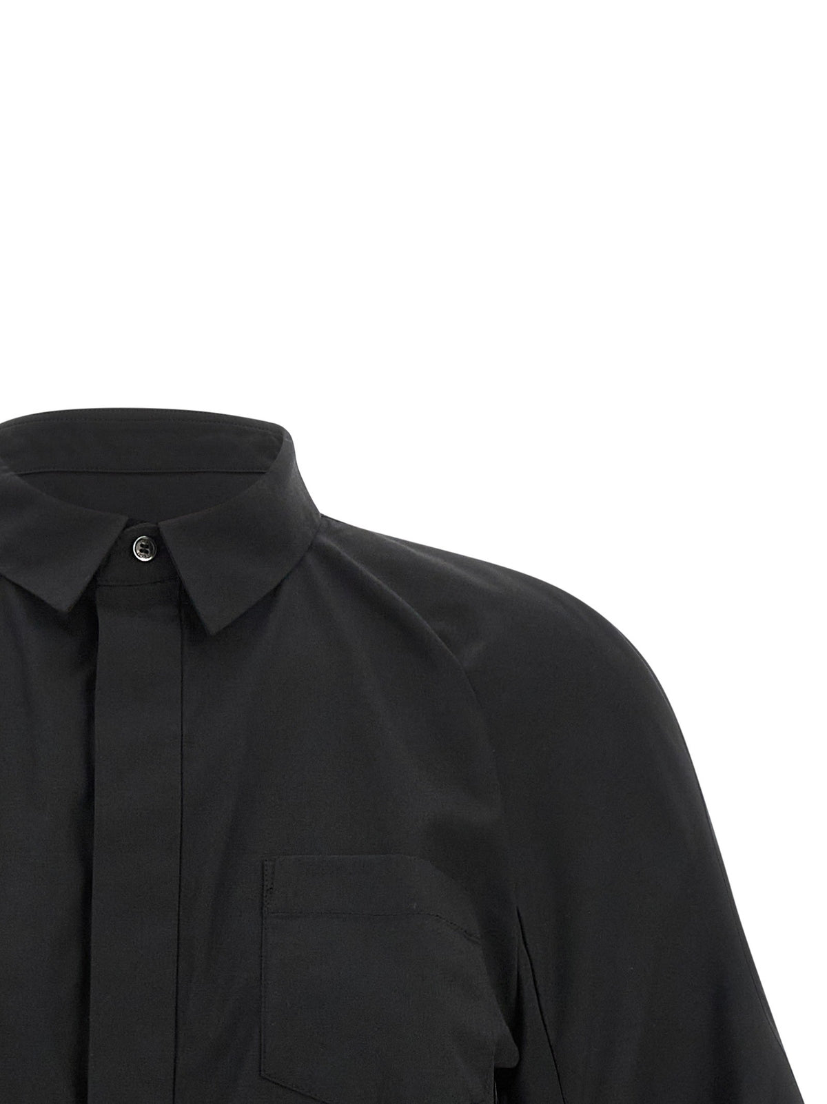 Poplin shirt with wide sleeves