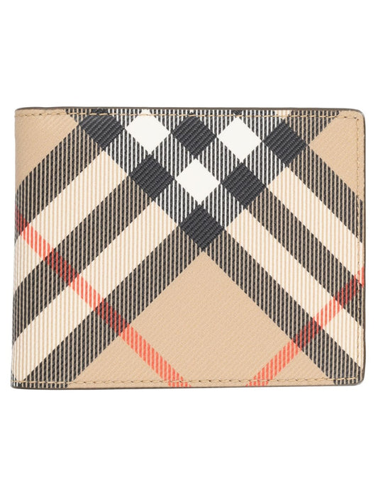 Portafoglio Bifold con Stampa Check