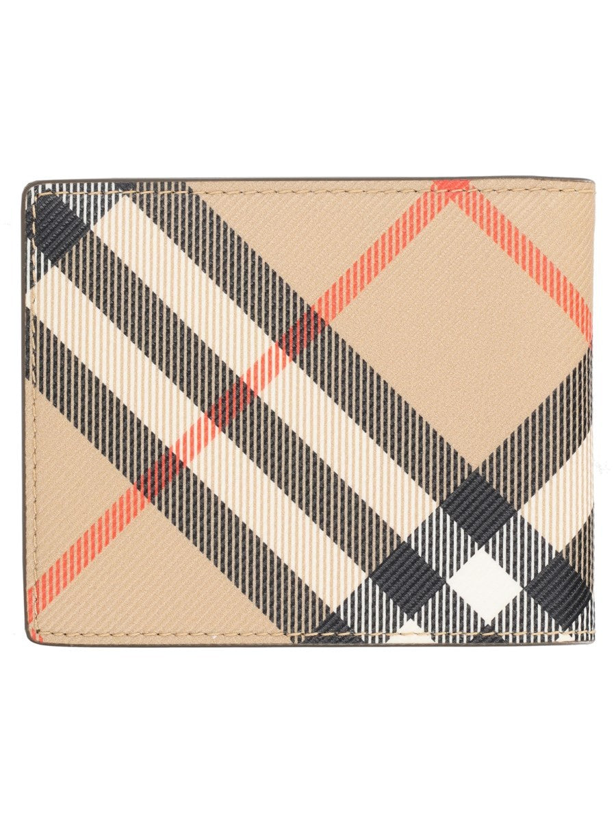 Portafoglio Bifold con Stampa Check