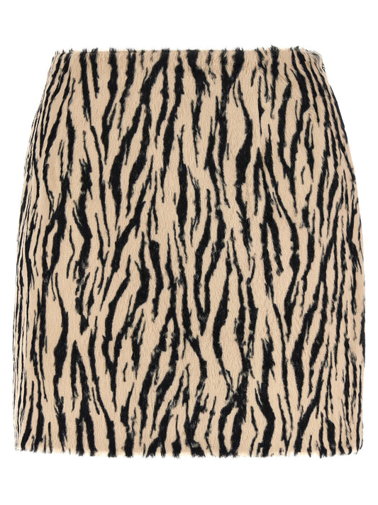 'Printed Faux Fur' skirt