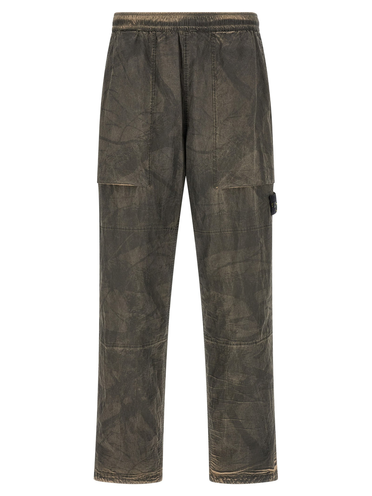 Printed pants with logo badge